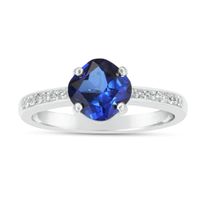 Lab-Created Sapphire Ring Sterling Silver