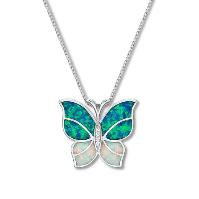 opal butterfly necklace jcpenney