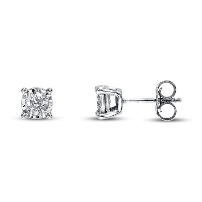 Radiant Reflections 3/8 ct tw Diamonds 10K White Gold Earrings (J/I3)