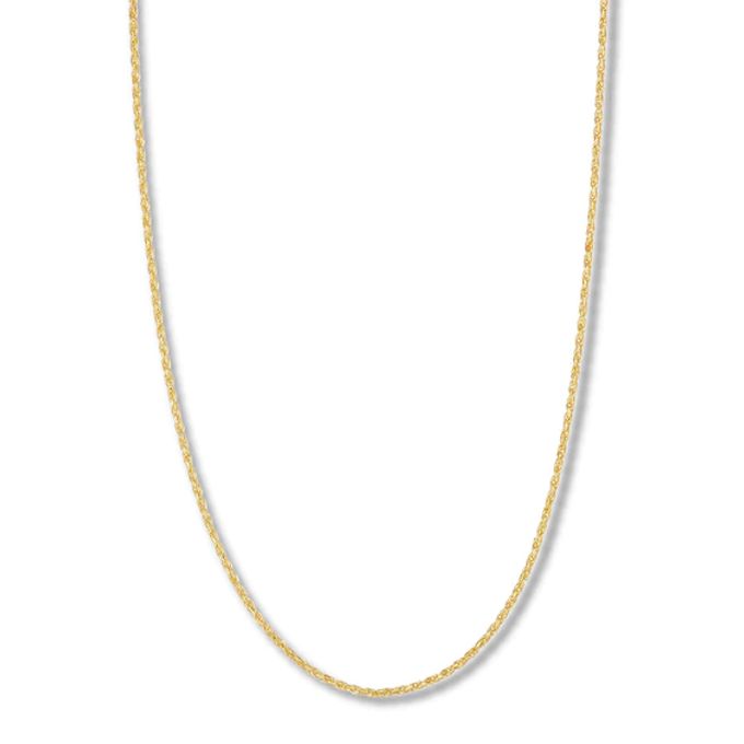 Solid Rope Chain Necklace 14K Yellow Gold Appx. 1mm 22"