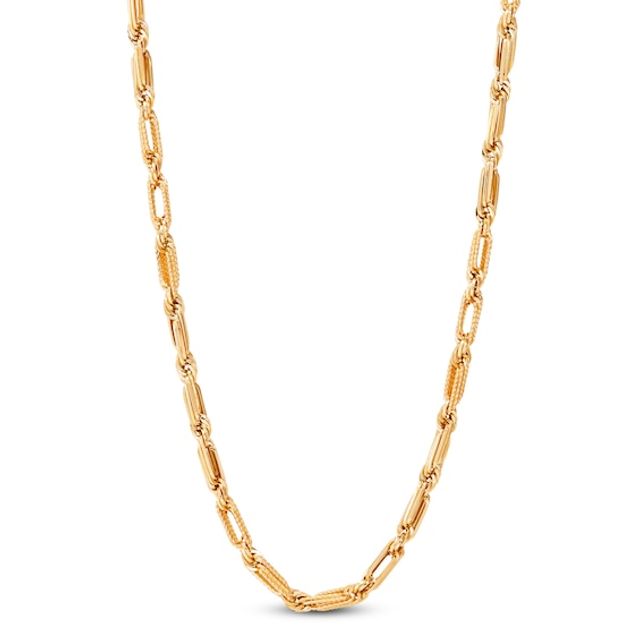 Milano Twist Hollow Rope Necklace 14K Yellow Gold 18"