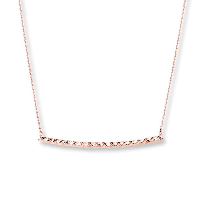 Thin Bar Necklace 14K Rose Gold