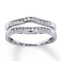 Previously Owned Diamond Enhancer Ring 1/4 ct tw Round-cut 14K White Gold - Size 4