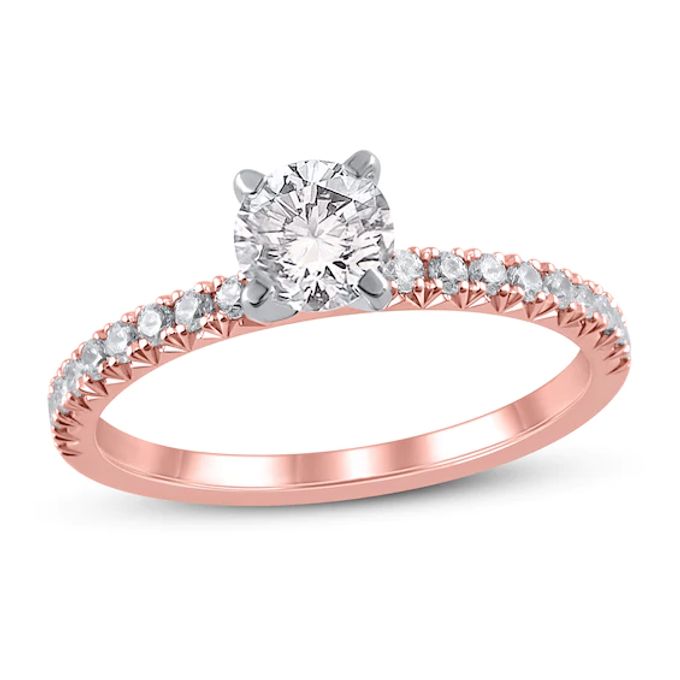 Diamond Engagement Ring 7/8 ct tw 14K Rose Gold