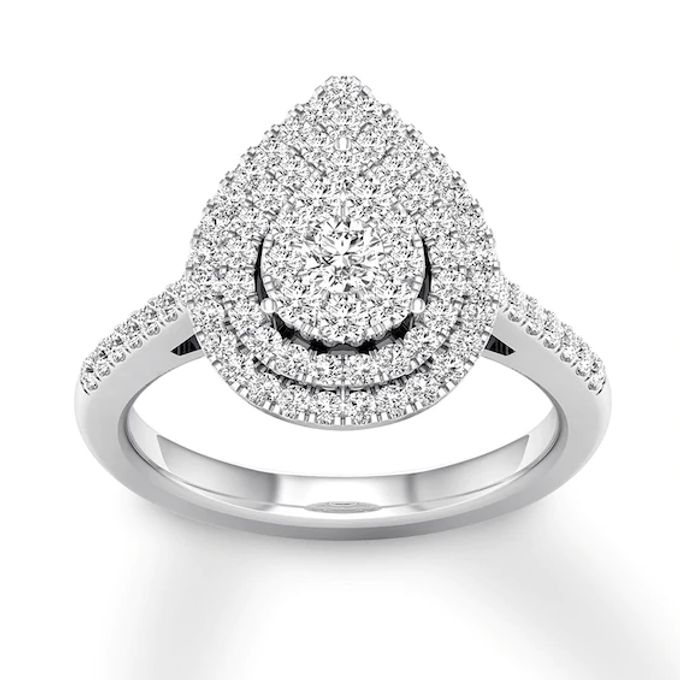 Diamond Engagement Ring 1/2 Round-cut ct tw 14K White Gold