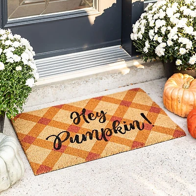 KSP Casual 'Hey Pumpkin' Coir Doormat (Orange)