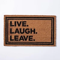 KSP Casual 'Live Laugh Leave' Coir Doormat (Natural)