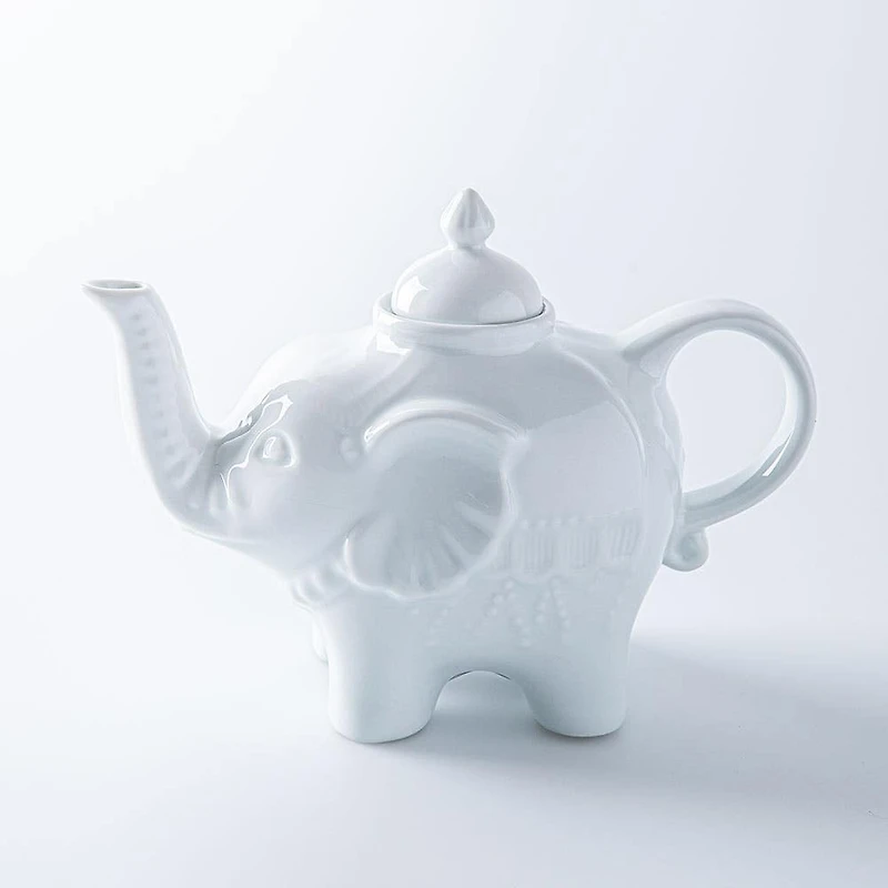 Bia Basic White Porcelain Teapot Elephant (White)
