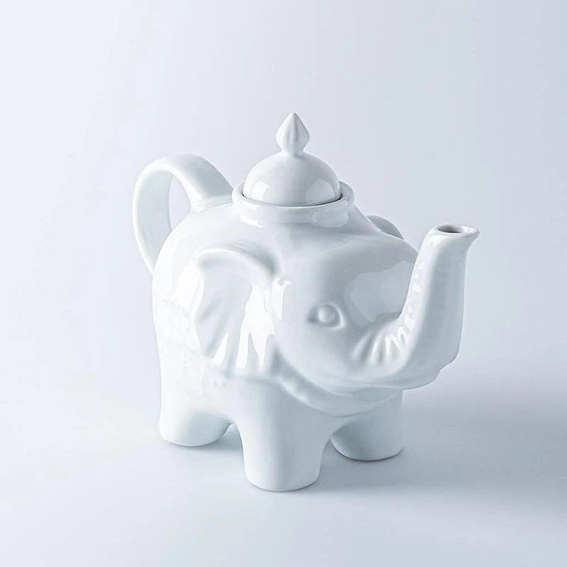 Bia Basic White Porcelain Teapot Elephant (White)