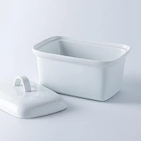 Bia Basic White 1lb. Porcelain Butter Dish with Lid