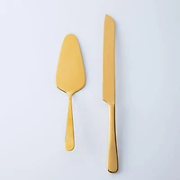 Natural Living Gold Finished Cake Server - Set of 2 (Gold)