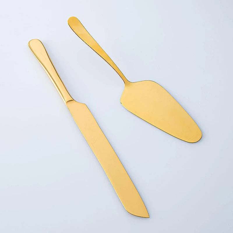 Natural Living Gold Finished Cake Server - Set of 2 (Gold)