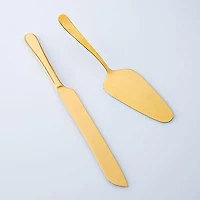 Natural Living Gold Finished Cake Server - Set of 2 (Gold)