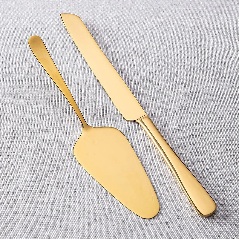 Natural Living Gold Finished Cake Server - Set of 2 (Gold)
