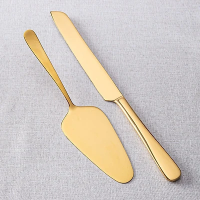 Natural Living Gold Finished Cake Server - Set of 2 (Gold)