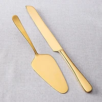Natural Living Gold Finished Cake Server - Set of 2 (Gold)