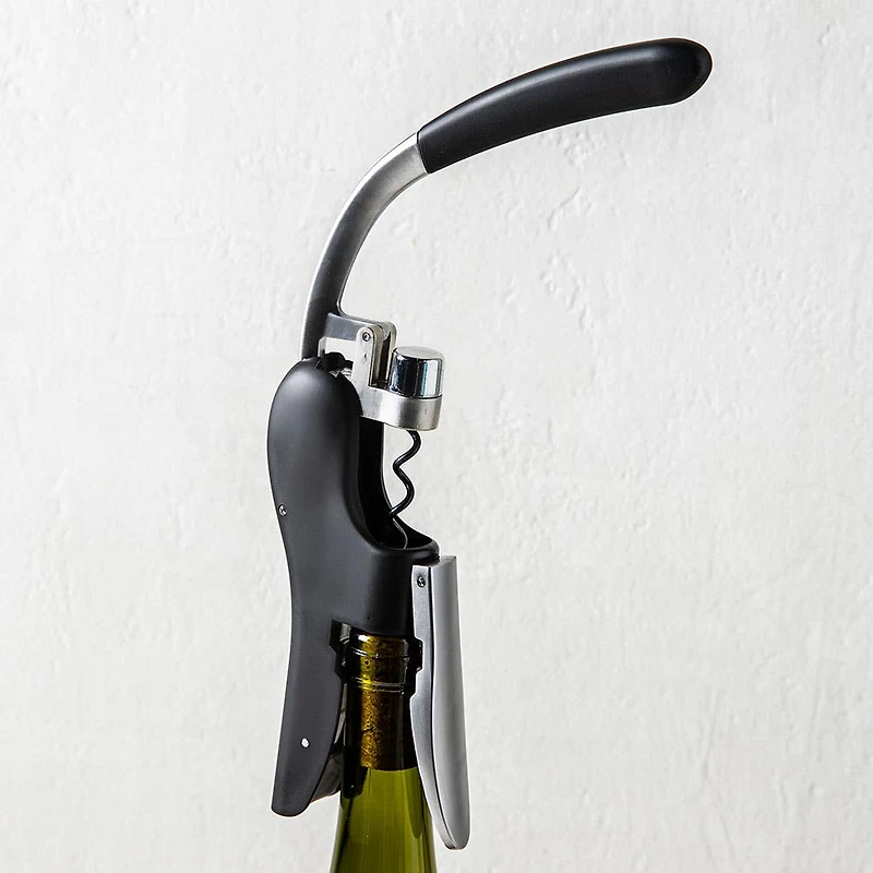 KSP Bar Essentials Lever Wine Bottle Opener (Silver/Black)