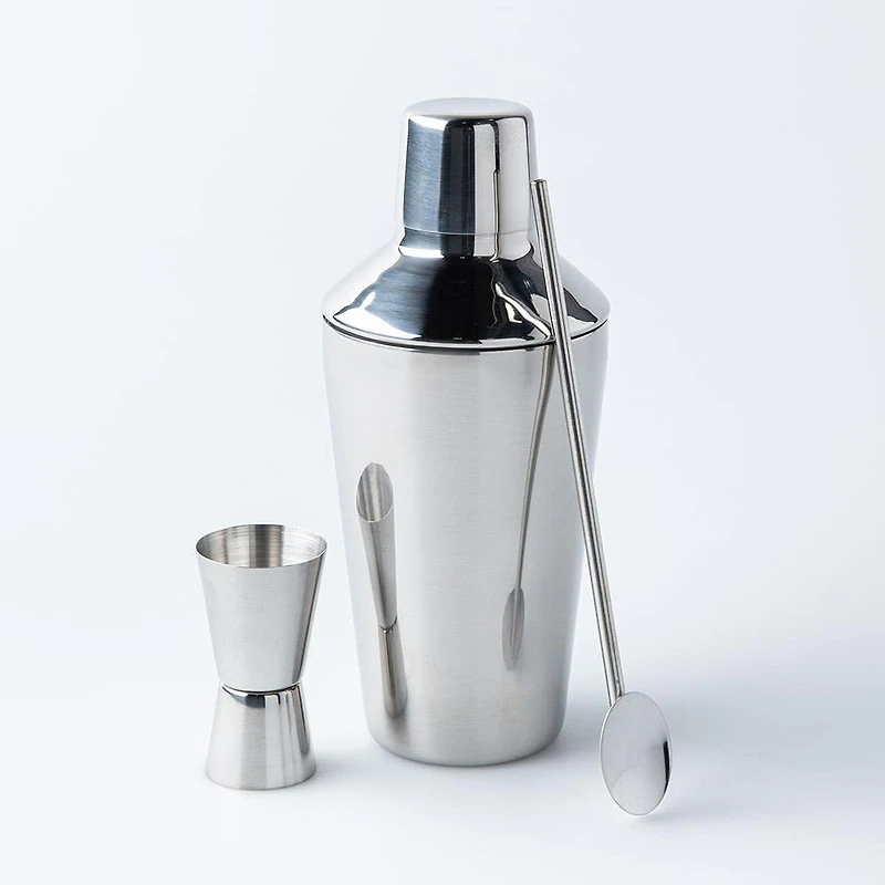 KSP Bar Essentials Cocktail Shaker Combo - Set/3 (Stainless Steel)