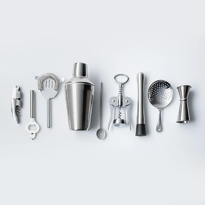 KSP Bar Essentials Cocktail Shaker Combo - Set/3 (Stainless Steel)