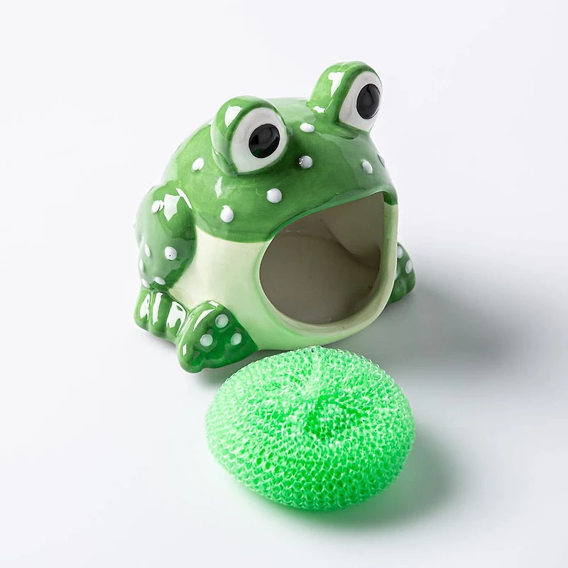 Boston Warehouse Scrubby 'Frog' Ceramic Scrubby Holder
