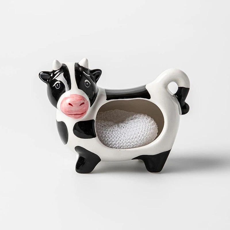 Boston Warehouse Scrubby 'Cow' Ceramic Scrubby Holder