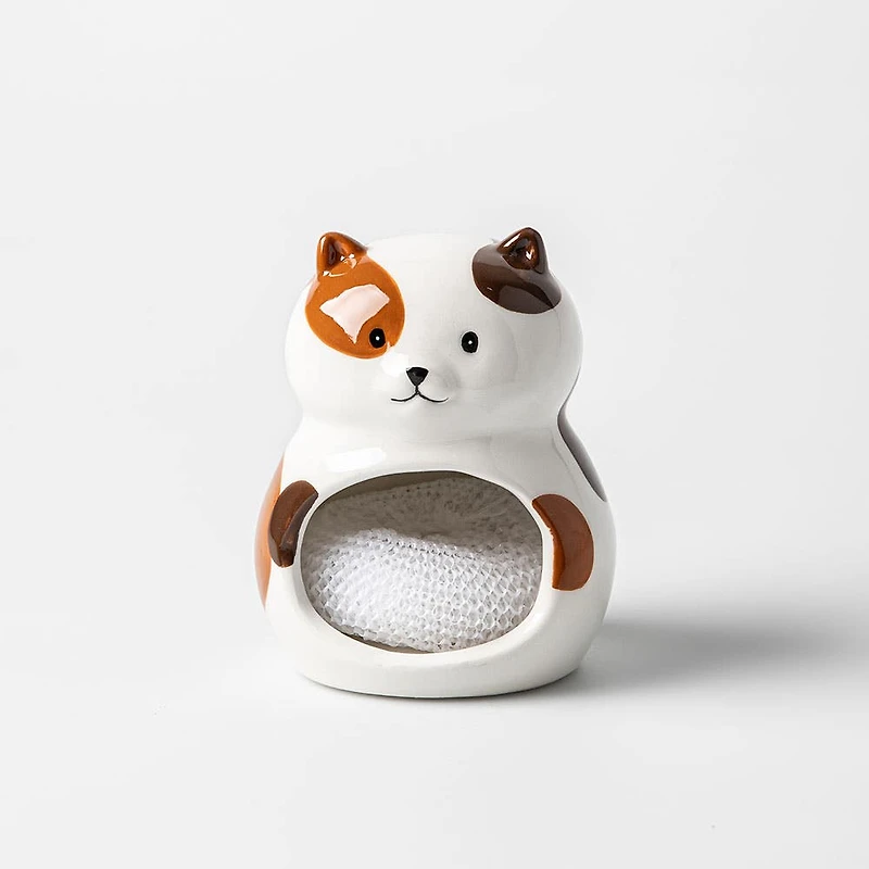Boston Warehouse Scrubby 'Cat' Ceramic Scrubby Holder