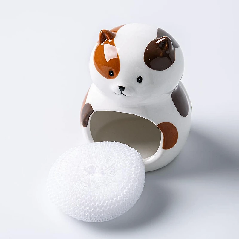 Boston Warehouse Scrubby 'Cat' Ceramic Scrubby Holder