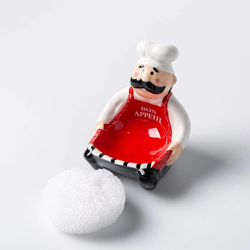 Boston Warehouse Scrubby 'Chef' Ceramic Scrubby Holder