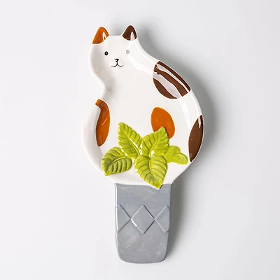 Boston Warehouse Flea Market Shaped 'Cat W/Plant' Spoon Rest