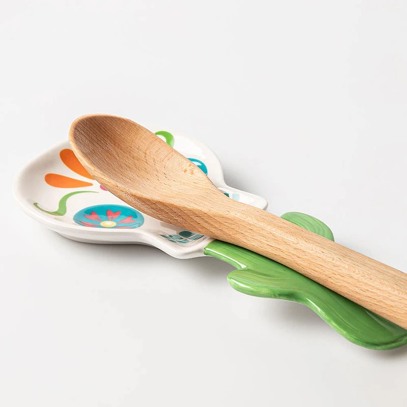 Boston Warehouse Shaped 'Skull W/Cactus' Ceramic Spoon Rest
