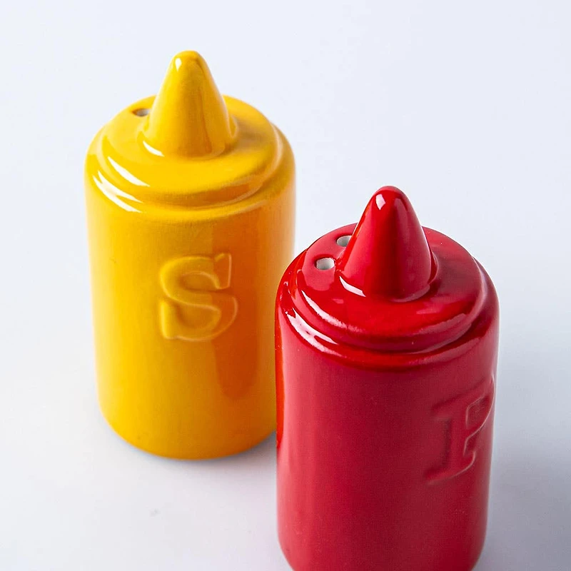 Boston Warehouse Flea Market 'Ketchup and Mustard' Salt & Pepper S/2