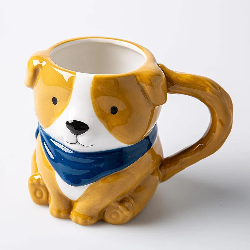 Boston Warehouse Flea Market Shaped 'Dog' Mug (Brown/Blue)