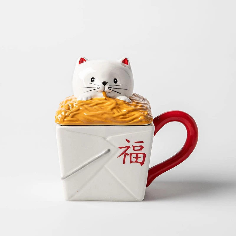 Boston Warehouse Flea Market Shaped 'Takeout Container' Mug with Lid