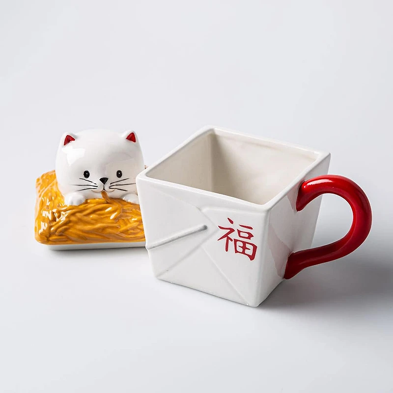 Boston Warehouse Flea Market Shaped 'Takeout Container' Mug with Lid