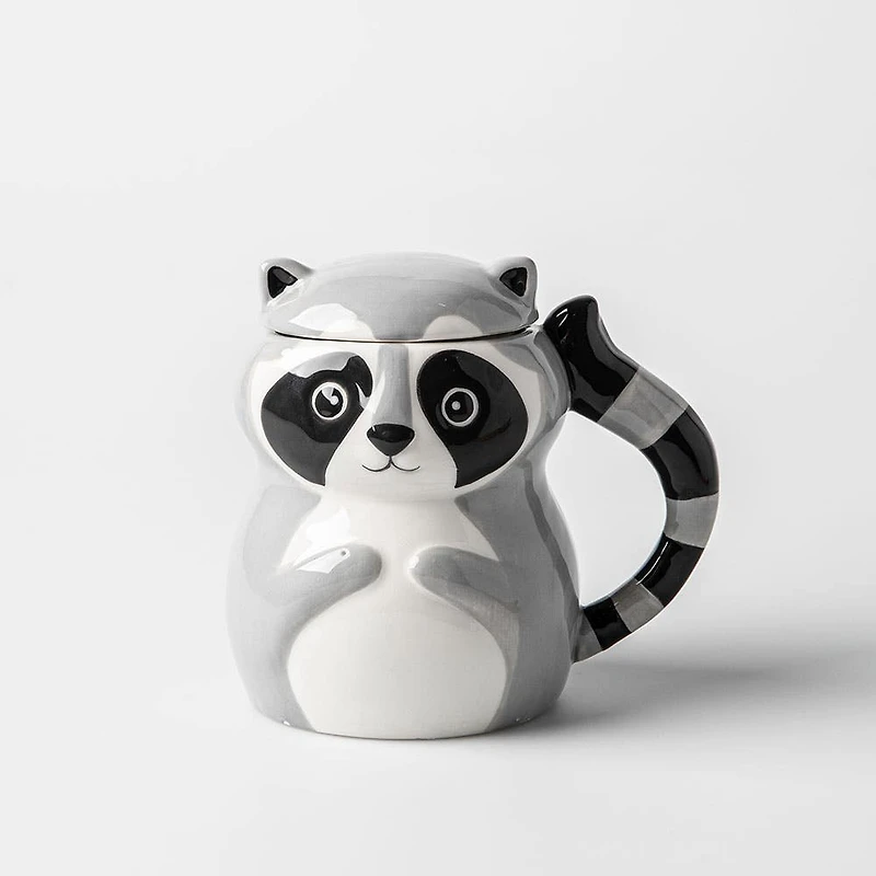 Boston Warehouse Flea Market Shaped 'Raccoon' Mug with Lid