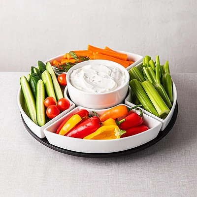 KSP Carousel Porcelain Serving Set - Set of 6 (White)