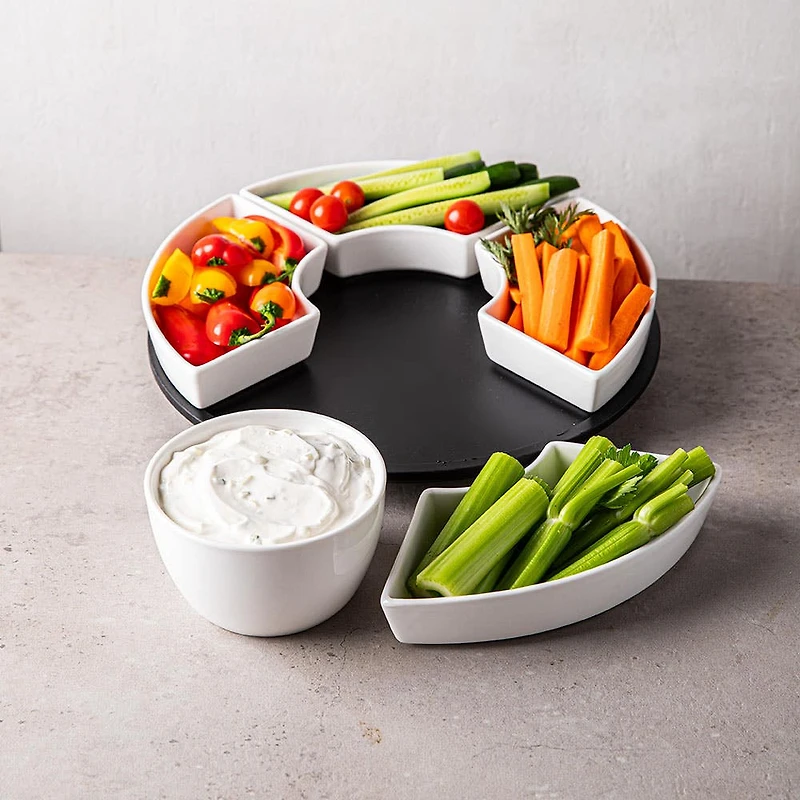 KSP Carousel Porcelain Serving Set - Set of 6 (White)