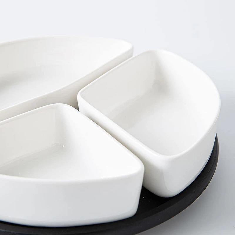 KSP Snack Porcelain Serving Set - Set of 4 (White)