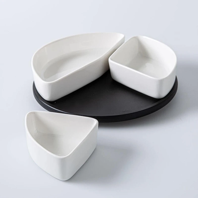 KSP Snack Porcelain Serving Set - Set of 4 (White)