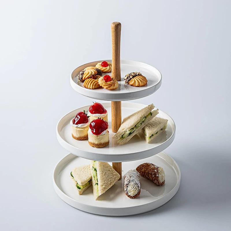 KSP Parisian 3-Tier Porcelain Serving Dish (White)