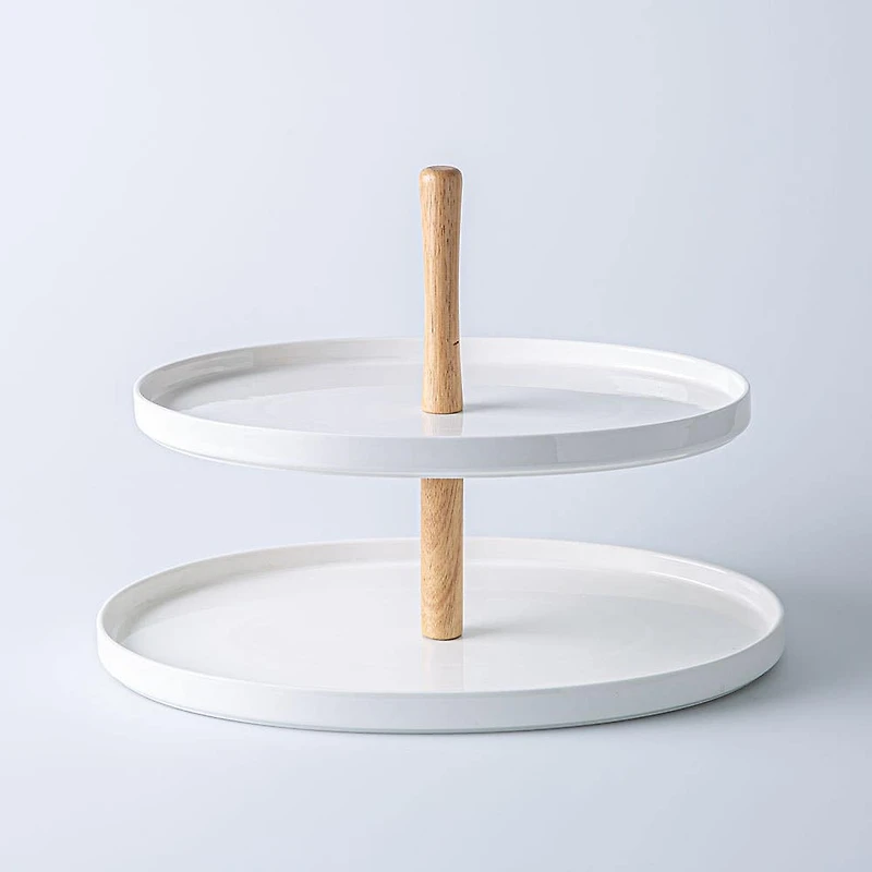 KSP Parisian 2-Tier Oblong Porc. Serv. Dish (White)