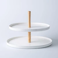 KSP Parisian 2-Tier Oblong Porc. Serv. Dish (White)