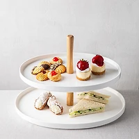KSP Parisian 2-Tier Oblong Porc. Serv. Dish (White)