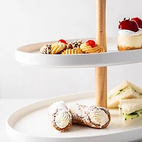 KSP Parisian 2-Tier Oblong Porc. Serv. Dish (White)