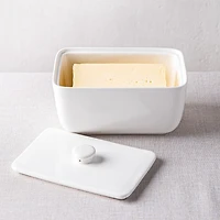 KSP Brick Porcelain Butter Dish with Lid (White)