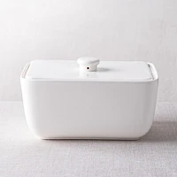 KSP Brick Porcelain Butter Dish with Lid (White)