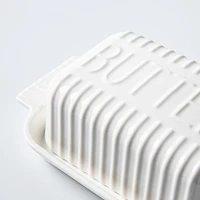 KSP Ribbed Porcelain Butter Dish with Lid (White)