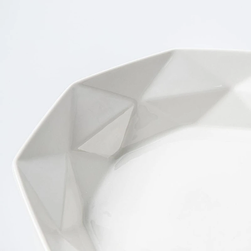 KSP Geometric Porcelain Bowl 34cm x 7cm (White)