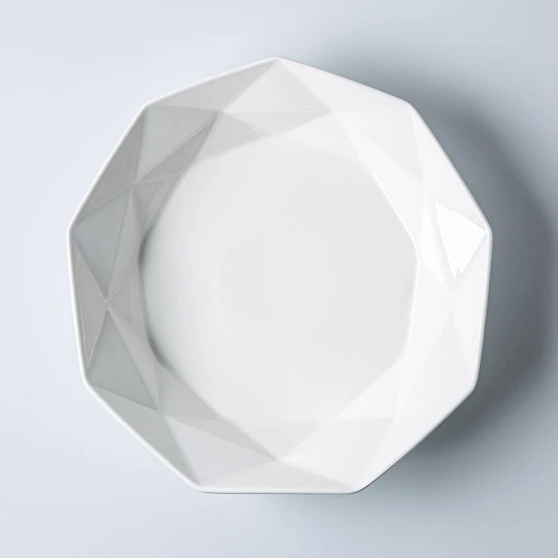 KSP Geometric Porcelain Bowl 34cm x 7cm (White)