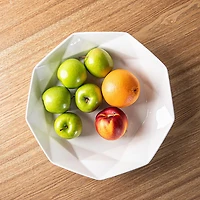 KSP Geometric Porcelain Bowl 34cm x 7cm (White)